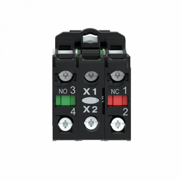 Harmony bouton poussoir lumineux blanc Ø22 - impulsion - 240 V - 1O+1F - H42mmxL30mmxP57mm - diamètre de fixation : 22mm - collerette : plastique gris foncé - embase de fixation : plastique - IP66, IP67, IP69, IP69K - visuel 2