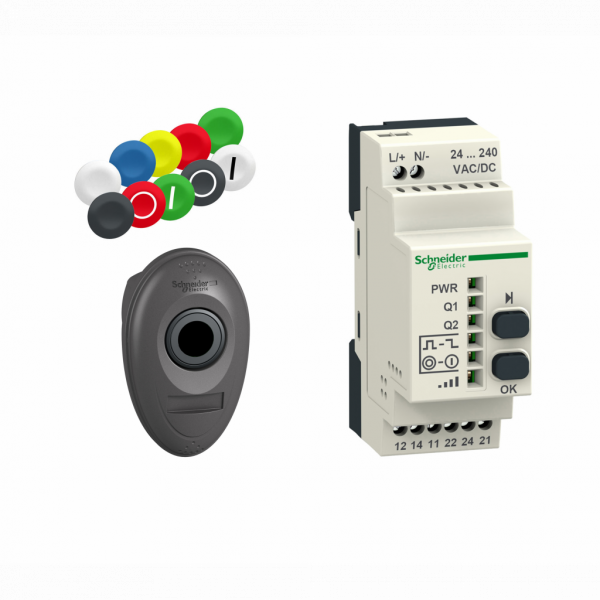 Harmony pack - bouton sans pile & sans fil mobile Ø22 récepteur programmable 24-240Vac - fréquence : 2405 MHz pour transmetteur, 2405 MHz pour récepteur - visuel 2