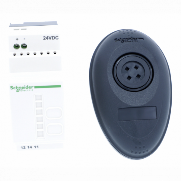 Harmony - pack sans pile & sans fil mobile - Ø22 récepteur non programmable - 24Vcc - fréquence : 2405 MHz pour transmetteur, 2405 MHz pour récepteur - type d'antenne : omnidirectif - bouton sans fil sans pile boîte mobile monté sur embase - visuel 1