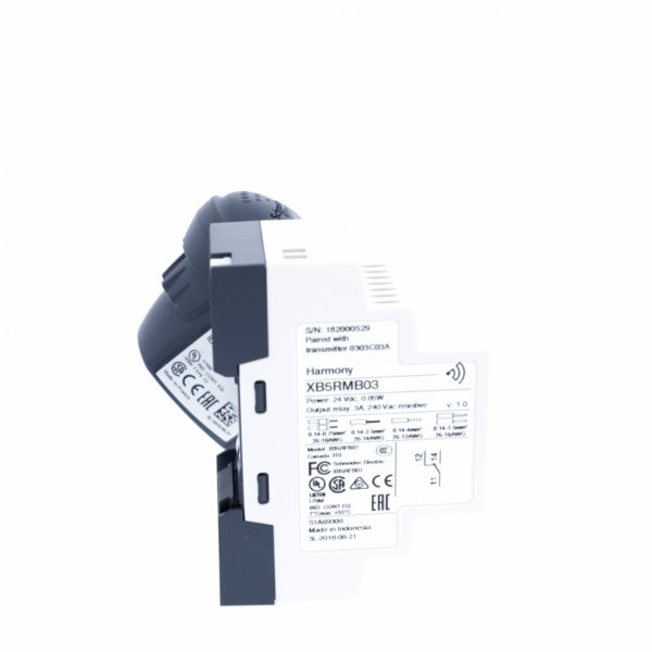 Harmony - pack sans pile & sans fil mobile - Ø22 récepteur non programmable - 24Vcc - fréquence : 2405 MHz pour transmetteur, 2405 MHz pour récepteur - type d'antenne : omnidirectif - bouton sans fil sans pile boîte mobile monté sur embase - visuel 3