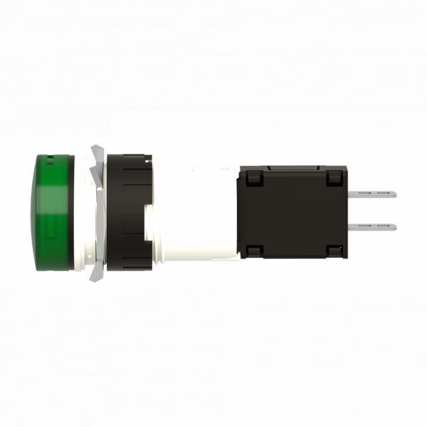 Harmony XB6 - voyant rond - Ø16mm - IP65 - DEL intégrée - 24V - cosses - vert - H18mmxL18mmxP57mm - culot de lampe : tout LED - alimentation du bloc lumineux : direct - visuel 4
