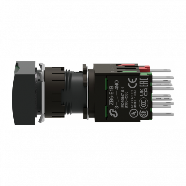 Harmony XB6 - bouton-poussoir lumineux - Ø16mm - à impact affleurant - 24V - 1F - vert - H18mmxL24mmxP57mm - IP65 - rappel à ressort - raccordement : connecteurs Faston, taille de connexion: 2,8 x 0,5 mm - visuel 4