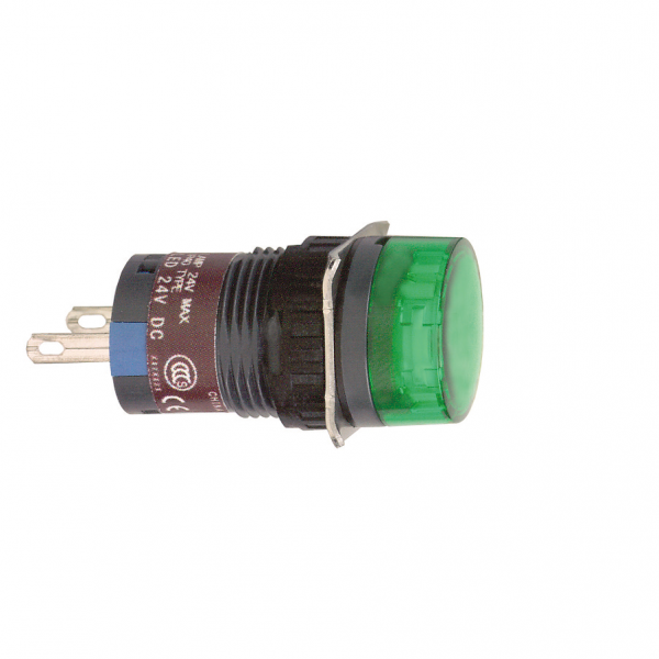 Harmony XB6 - voyant rond - Ø16mm - IP65 - DEL intégrée - 24V - cosses - vert - culot de lampe : tout LED - alimentation du bloc lumineux : direct - voyant monolithique - visuel 2