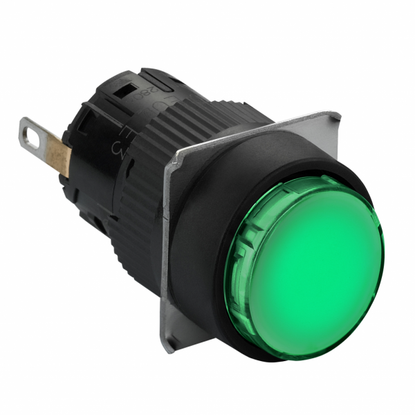 Harmony XB6 - voyant rond - Ø16mm - IP65 - DEL intégrée - 24V - cosses - vert - culot de lampe : tout LED - alimentation du bloc lumineux : direct - voyant monolithique - visuel 1