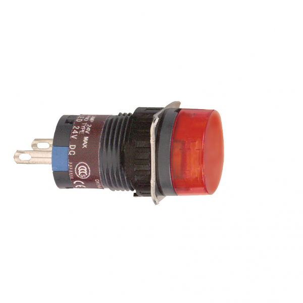 Harmony XB6 - voyant rond - Ø16mm - IP65 - DEL intégrée - 24V - cosses - rouge - culot de lampe : tout LED - alimentation du bloc lumineux : direct - voyant monolithique - visuel 2