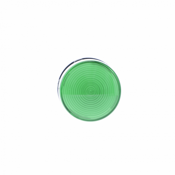 Harmony voyant rond - Ø22 - vert - LED intégrée - 230V - H29mmxL29mmxP54mm - diamètre de fixation : 22mm - IP20, IP65 - visuel 1