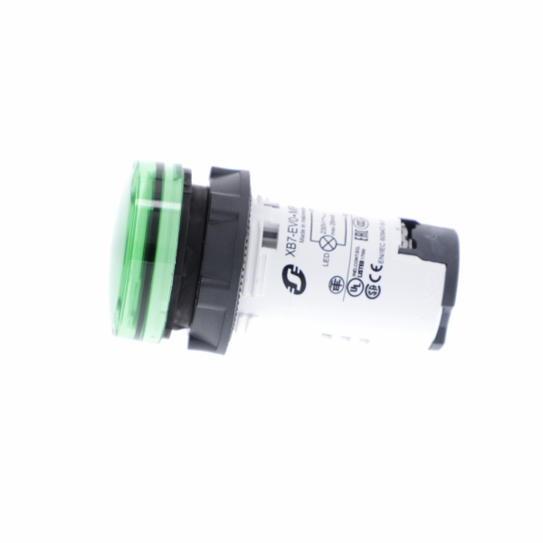 Harmony voyant rond - Ø22 - vert - LED intégrée - 230V - H29mmxL29mmxP54mm - diamètre de fixation : 22mm - IP20, IP65 - visuel 4