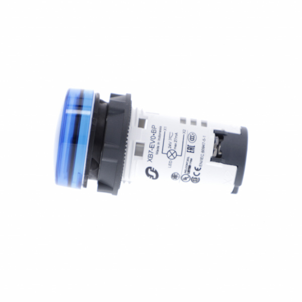 Harmony - voyant rond - Ø22 - bleu - LED intégrée - 24V - H29mmxL29mmxP54mm - source lumineuse : LED - IP20, IP65 - visuel 4