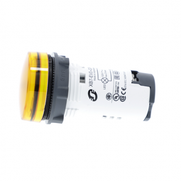 Harmony - voyant rond - Ø22 - orange - LED intégrée - 120V - H29mmxL29mmxP54mm - source lumineuse : LED - IP20, IP65 - visuel 4