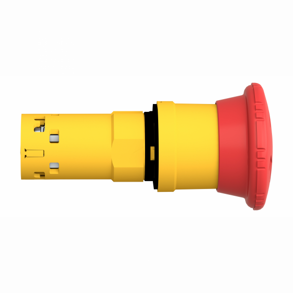 Harmony arrêt d'urgence - rouge Ø40mm - Ø22 - tourner pour déverrouiller - 1O - H40mmxL40mmxP72mm (hors tout CAO) - diamètre de fixation : 22mm - IP20, IP65 - visuel 3