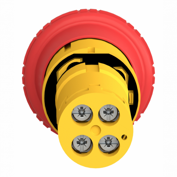 Harmony arrêt d'urgence - rouge Ø40mm - Ø22 - tourner pour déverrouiller - 1O - H40mmxL40mmxP72mm (hors tout CAO) - diamètre de fixation : 22mm - IP20, IP65 - visuel 2