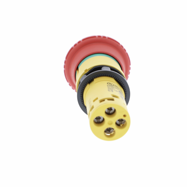Harmony arrêt d'urgence - rouge Ø40mm - Ø22 - tourner pour déverrouiller - 1O+1F - H40mmxL40mmxP72mm (hors tout CAO) - diamètre de fixation : 22mm - IP20, IP65 - visuel 2