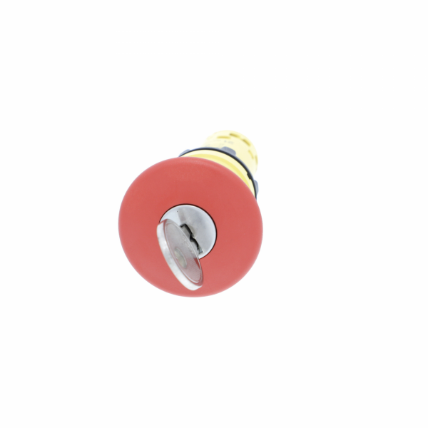 Harmony - arrêt d'urgence - rouge Ø40mm - Ø22 - déverrouillage à clé - 2O - H40mmxL40mmxP72mm - clé 455 - borniers à vis - profil de l'unité de commande : rouge coup de poing Ø 40mm, non marqué - visuel 1