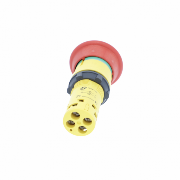 Harmony - arrêt d'urgence - rouge Ø40mm - Ø22 - déverrouillage à clé - 2O - H40mmxL40mmxP72mm - clé 455 - borniers à vis - profil de l'unité de commande : rouge coup de poing Ø 40mm, non marqué - visuel 2