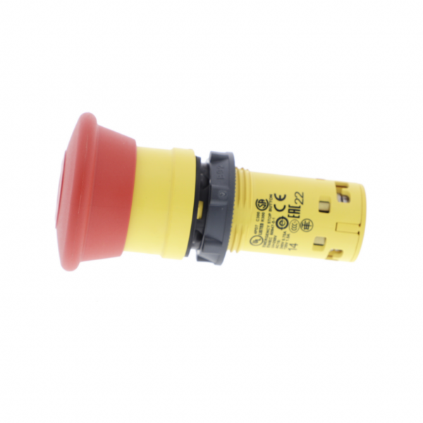 Harmony - arrêt d'urgence - rouge Ø40mm - pousser tirer - 1O+1F - H40mmxL40mmxP72mm - borniers à vis - profil de l'unité de commande : rouge coup de poing Ø 40mm, non marqué - visuel 4