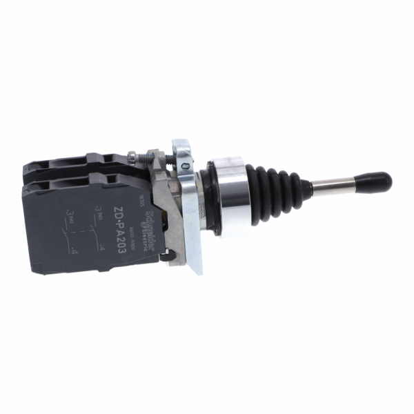 Harmony - manipulateur Ø22 - 4 positions fixes - 1 F - diamètre de fixation : 22mm - métal plaqué chrome (collerette) et zamak (embase de fixation) - IP66 - 2 sens - position maintenue, tige opérationnelle 54 mm longueur - visuel 3