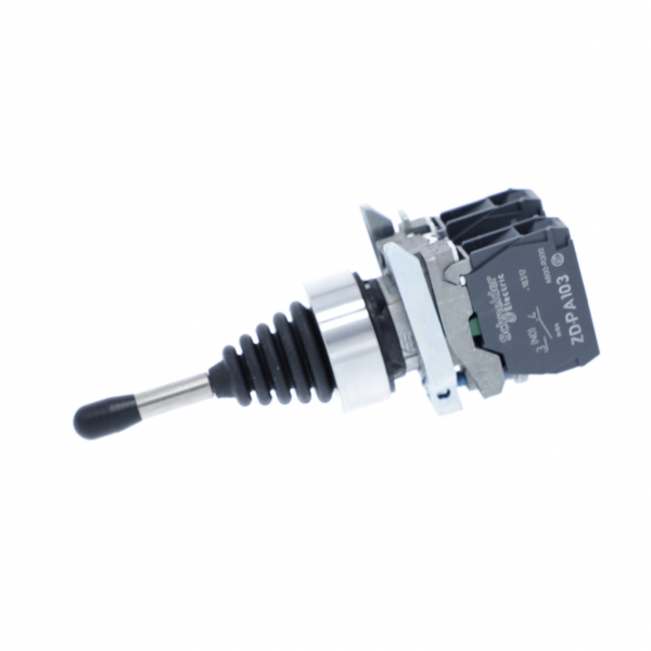 Harmony - manipulateur Ø22 - 2 positions fixes - 1 F - diamètre de fixation : 22mm - métal plaqué chrome (collerette) et zamak (embase de fixation) - IP66 - 2 sens - position maintenue, tige opérationnelle 54 mm longueur - visuel 4
