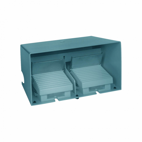 Preventa XPEM - interrupteur à pied - double - avec capot - métal.- bleu - 2O+2F - avec mécanisme de déclenchement - contact : 1 étage - IP66, IP669 - visuel 1