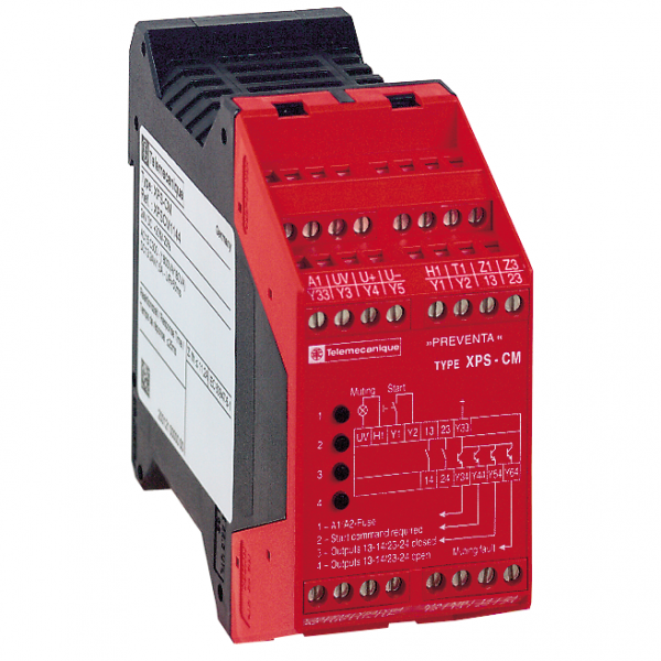 Preventa XPSCM - contrôleur - cellule photo-électrique simple faisceau - 24Vcc - module : silencieux incorporé - pour surveillance d'un capteur photoélectrique à faisceau unique - borniers à vis-étriers captives - IP20, IP40 - visuel 1