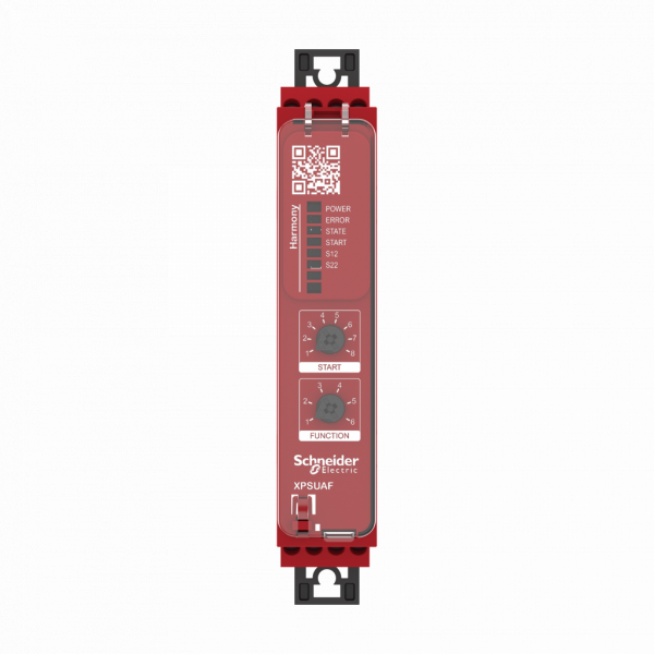 Preventa XPSU - module sécurité multifonctions - Cat4 - 3F - 48-230V - vis - H100mxL22,5mmxP120mm - IP20 (bornier), IP40 (enveloppe), IP54 (zone de montage) - montage : rail DIN symétrique 35 mm - visuel 2