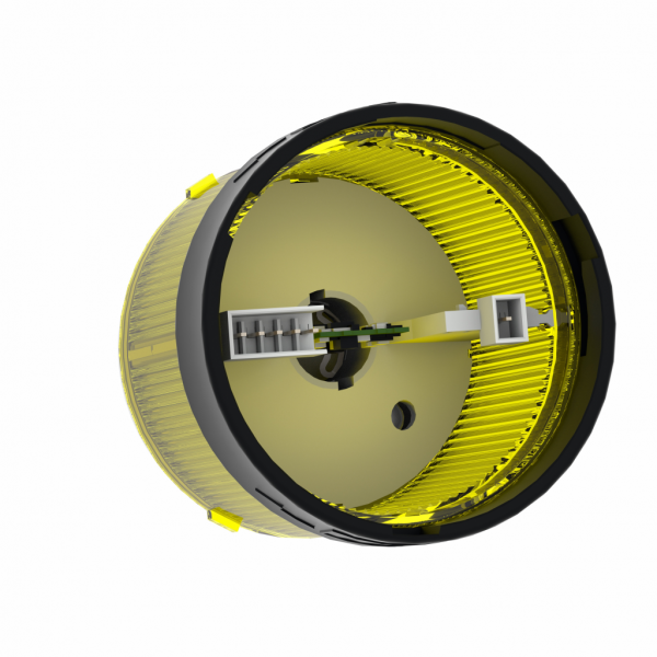 Harmony XVBC - élément lumineux - fixe - jaune - 24Vca/cc - H63mm(hors tout CAO)xL70mm(hors tout CAO)xP70mm(hors tout CAO) - diamètre de fixation : 70mm - DEL protégée - montage du client, jusqu'à 5 unités - IP65, IP66 - visuel 4