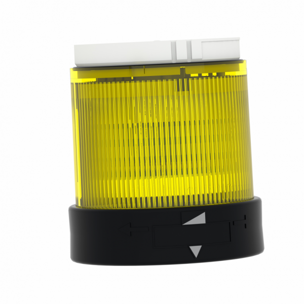 Harmony XVBC - élément lumineux - fixe - jaune - 24Vca/cc - H63mm(hors tout CAO)xL70mm(hors tout CAO)xP70mm(hors tout CAO) - diamètre de fixation : 70mm - DEL protégée - montage du client, jusqu'à 5 unités - IP65, IP66 - visuel 1