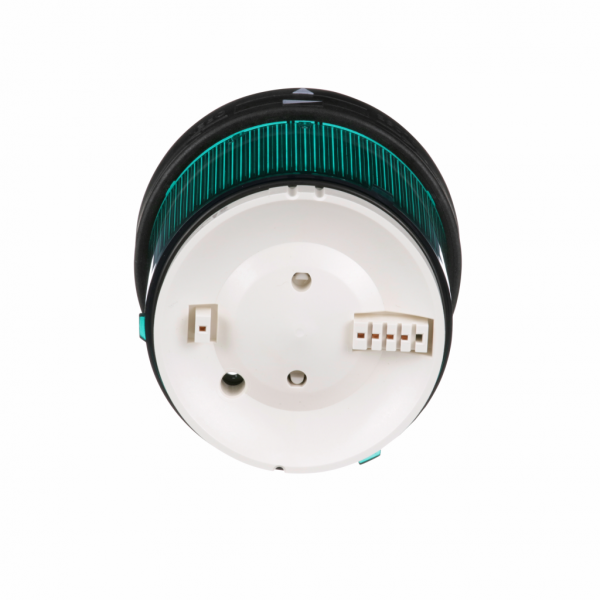 Harmony XVBC - élément lumineux - fixe - vert - 250V max - H63mm(hors tout CAO)xL70mm(hors tout CAO)xP70mm(hors tout CAO) - diam. fix. : 70mm - lampe : incandes. av. BA 15d base, DEL protégée - montage client, jusqu'à 5 unités - IP65, IP66 - visuel 3