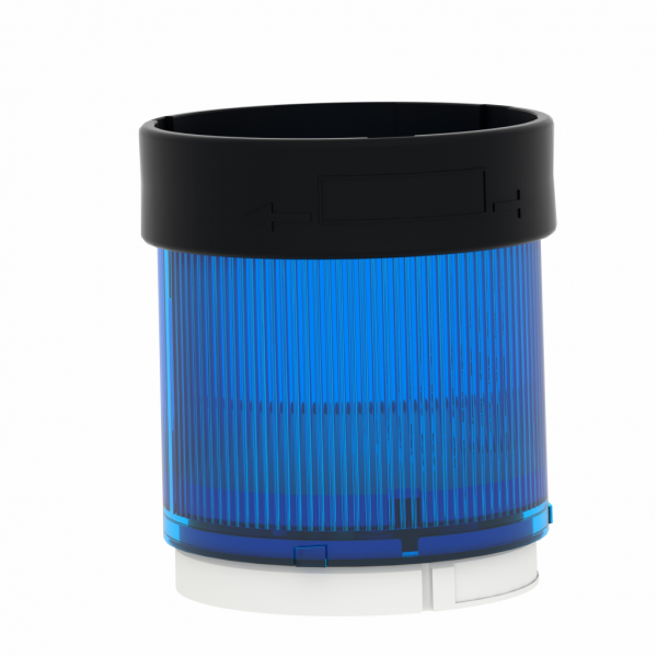 Harmony XVBC - élément lumineux - fixe - bleu - 250V max - H63mm(hors tout CAO)xL70mm(hors tout CAO)xP70mm(hors tout CAO) - diam. fix. : 70mm - lampe : incandes. av. BA 15d base, DEL protégée - montage client, jusqu'à 5 un. - IP65, IP66 - visuel 2