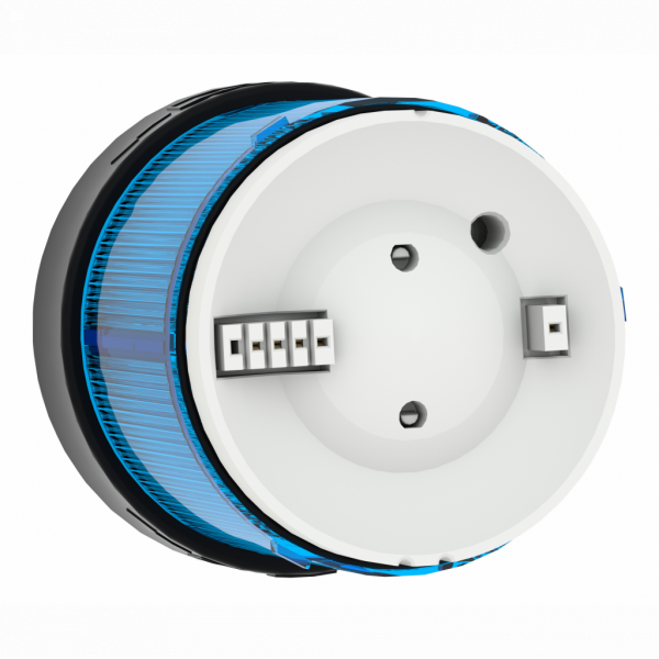 Harmony XVBC - élément lumineux - fixe - bleu - 250V max - H63mm(hors tout CAO)xL70mm(hors tout CAO)xP70mm(hors tout CAO) - diam. fix. : 70mm - lampe : incandes. av. BA 15d base, DEL protégée - montage client, jusqu'à 5 un. - IP65, IP66 - visuel 3