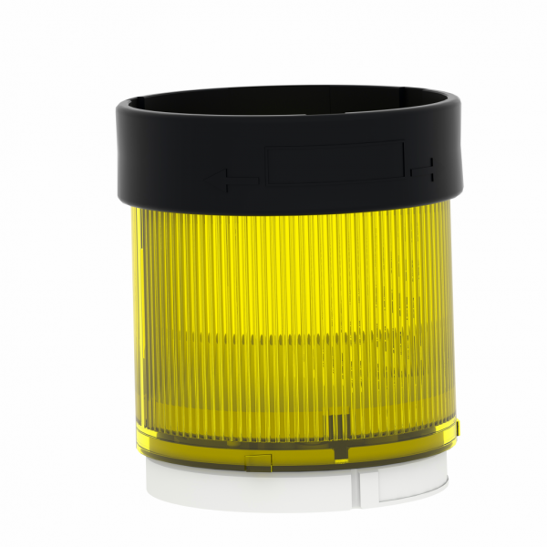 Harmony XVBC - élément lumineux - fixe - jaune - 250V max - H63mm(hors tout CAO)xL70mm(hors tout CAO)xP70mm(hors tout CAO) - diam. fix. : 70mm - lampe : incandes. av. BA 15d base, DEL protégée - montage client, jusqu'à 5 un. - IP65, IP66 - visuel 2