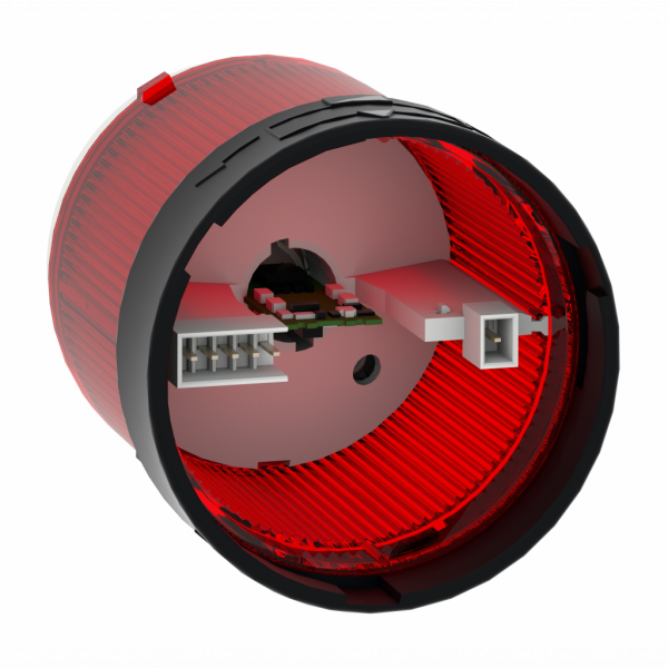 Harmony XVBC - élément lumineux - fixe - rouge - 230Vca - H63mm(hors tout CAO)xL70mm(hors tout CAO)xP70mm(hors tout CAO) - diamètre de fixation : 70mm - DEL protégée - montage du client, jusqu'à 5 unités - IP65, IP66 - visuel 4