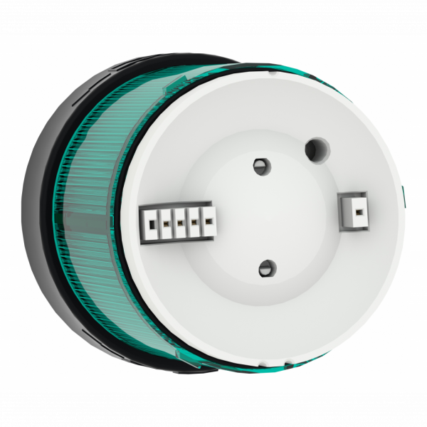 Harmony XVBC - élément lumin. Ø70 - DEL - fixe avec diffuseur - 24VACDC - vert - H63mm(hors tout CAO)xL70mm(hors tout CAO)xP70mm(hors tout CAO) - diamètre de fixation : 70mm - DEL protégée - montage du client, jusqu'à 5 unités - IP65, IP66 - visuel 3