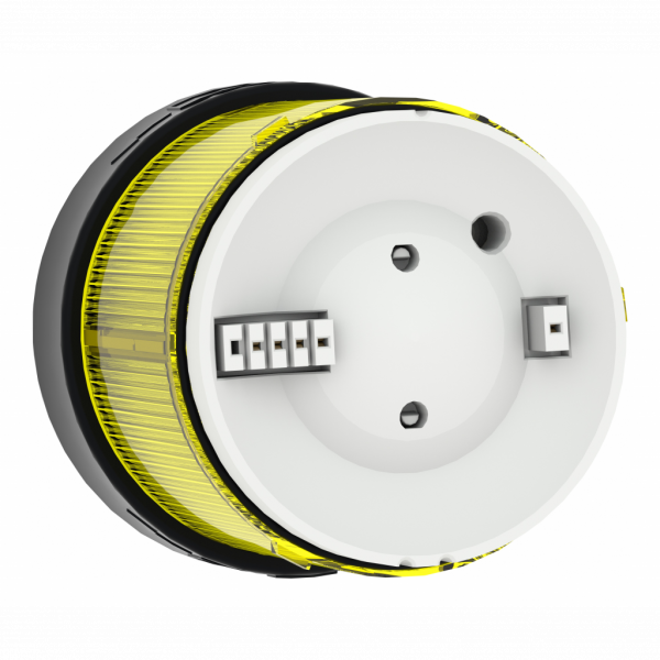 Harmony XVBC - élément lumineux - fixe - jaune - 24Vca/cc - H63mm(hors tout CAO)xL70mm(hors tout CAO)xP70mm(hors tout CAO) - diamètre de fixation : 70mm - DEL protégée - montage du client, jusqu'à 5 unités - IP65, IP66 - visuel 3