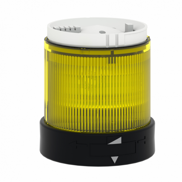 Harmony XVBC - élément lumineux - clignotante - jaune - 24..48Vcc 24Vca - H63mm(hors tout CAO)xL70mm(hors tout CAO)xP70mm(hors tout CAO) - diam. fix. : 70mm - lampe : incandes. av. BA 15d base, DEL protégée, incandescent - IP65, IP66 - visuel 1