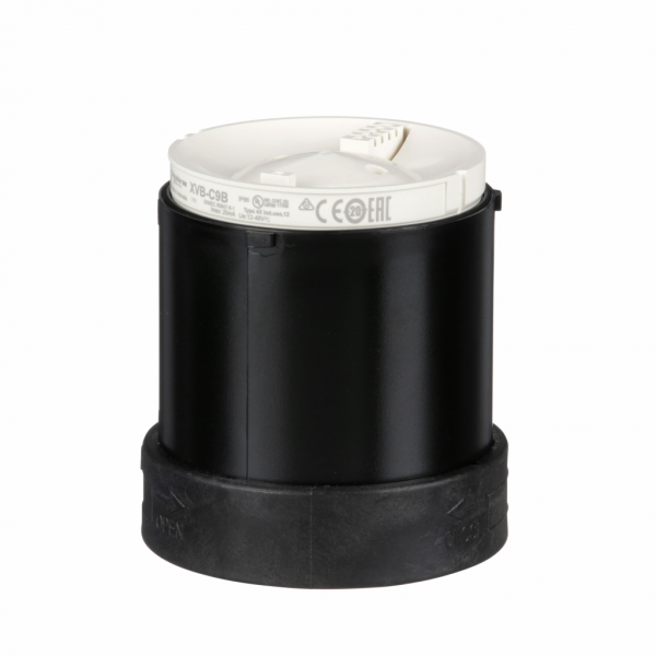 Harmony XVBC - élément sonore - buzzer continu/discon. - 75..90dB - 12..48Vca/cc - H63mm(hors tout CAO)xL70mm(hors tout CAO)xP70mm(hors tout CAO) - diam. de fixation : 70mm - montage du client, jusqu'à 5 unités, IP65, IP66 - visuel 4