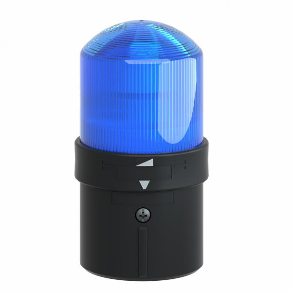 Harmony XVB - balise complète - feu fixe - bleu - LED 24Vca/cc - IP65, IP66 - H139mmxL70mmxP70mm (hors tout CAO) - balise et colonne de signalisation : unité de base directement ou fixation tube, unité lumineuse - lampe : DEL protégée - visuel 1
