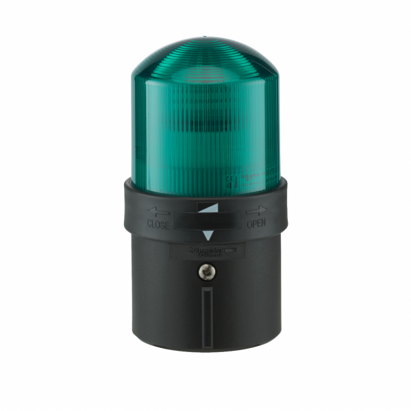 Harmony XVB - balise complète - feu fixe - vert - BA 15d 250V max - IP65, IP66 -H139mmxL70mmxP70mm (hors tt CAO) - bal. colonne signalisat. : unité base direct. ou fix. tube, unité lum. - lampe : incandescent avec BA 15d base, DEL protégée - visuel 1