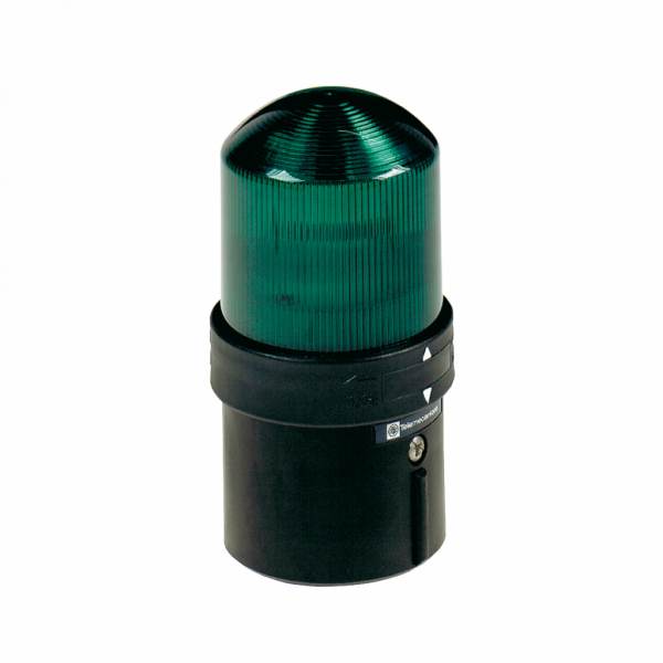 Harmony XVB - balise complète - feu fixe - vert - BA 15d 250V max - IP65, IP66 -H139mmxL70mmxP70mm (hors tt CAO) - bal. colonne signalisat. : unité base direct. ou fix. tube, unité lum. - lampe : incandescent avec BA 15d base, DEL protégée - visuel 2