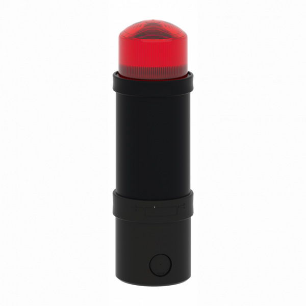 Harmony XVB - balise complète - flash 5J - rouge - 24Vca/cc - IP65, IP66 - H232mmxL70mmxP70mm (hors tout CAO) - balise et colonne de signalisation : unité de base directement ou fixation tube, unité lumineuse - lampe: tube de décharge flash - visuel 2