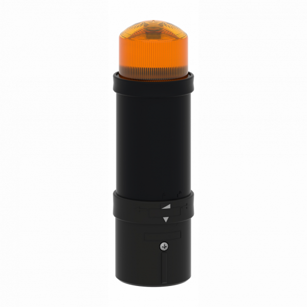 Harmony XVB - balise complète - flash 5J - orange - 24Vca/cc - IP65, IP66 - H232mmxL70mmxP70mm (hors tout CAO) - balise et colonne de signalisation : unité de base directement ou fixation tube, unité lumineuse - lampe : tube décharge flash - visuel 1