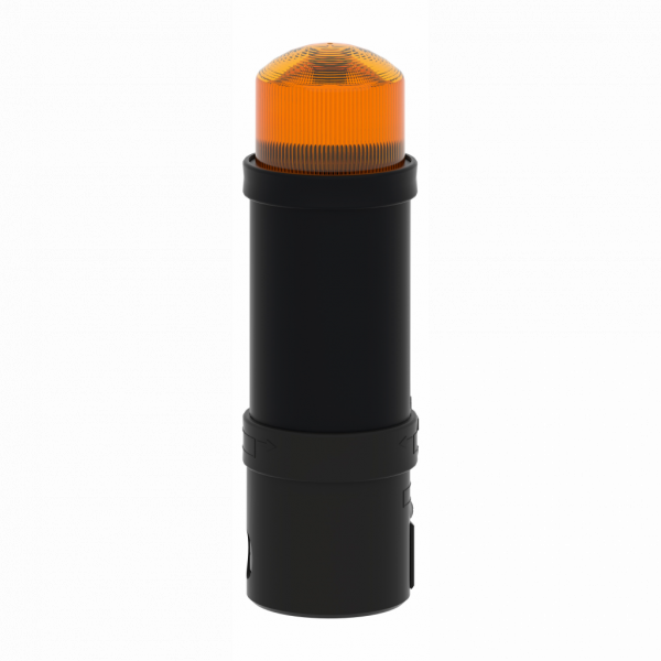 Harmony XVB - balise complète - flash 5J - orange - 24Vca/cc - IP65, IP66 - H232mmxL70mmxP70mm (hors tout CAO) - balise et colonne de signalisation : unité de base directement ou fixation tube, unité lumineuse - lampe : tube décharge flash - visuel 3