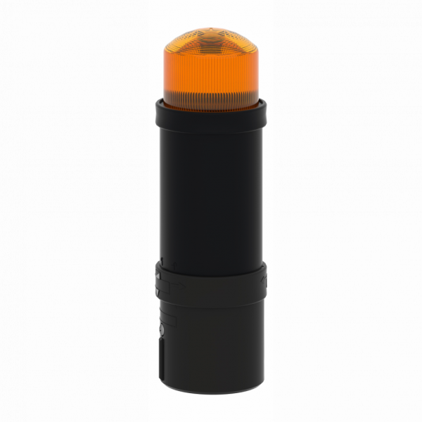 Harmony XVB - balise complète - flash 5J - orange - 24Vca/cc - IP65, IP66 - H232mmxL70mmxP70mm (hors tout CAO) - balise et colonne de signalisation : unité de base directement ou fixation tube, unité lumineuse - lampe : tube décharge flash - visuel 4