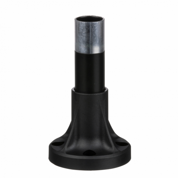 Harmony XVB - tube support+pied de fixation L=80mm - aluminium noir - pour balises et colonnes de signalisation Ø 70 mm - hauteur sous unité de base : 80 mm - avec plaque de fixation noire en plastique, tube support aluminium Ø 25 mm - visuel 4