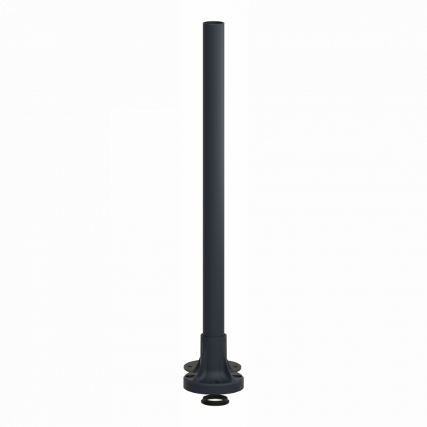 Harmony XVB - tube support+pied de fixation L=400mm - aluminium noir - pour balises et colonnes de signalisation Ø 70 mm - hauteur sous unité de base : 80 mm - avec plaque de fixation noire en plastique, tube support aluminium Ø 25 mm - visuel 3