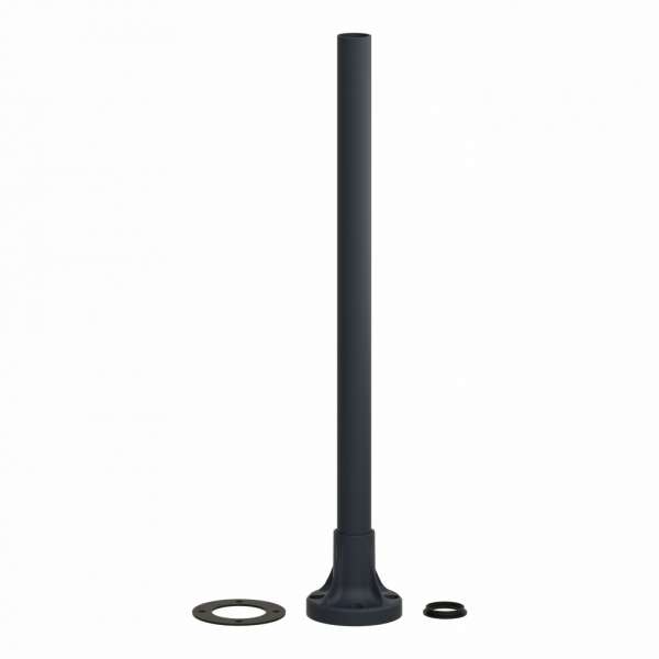 Harmony XVB - tube support+pied de fixation L=400mm - aluminium noir - pour balises et colonnes de signalisation Ø 70 mm - hauteur sous unité de base : 80 mm - avec plaque de fixation noire en plastique, tube support aluminium Ø 25 mm - visuel 2