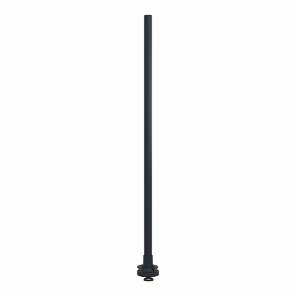 Harmony XVB - tube support+pied de fixation L=800mm - aluminium noir - pour balises et colonnes de signalisation Ø 70 mm - hauteur sous unité de base : 80 mm - avec plaque de fixation noire en plastique, tube support aluminium Ø 25 mm - visuel 3