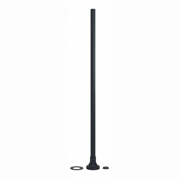 Harmony XVB - tube support+pied de fixation L=800mm - aluminium noir - pour balises et colonnes de signalisation Ø 70 mm - hauteur sous unité de base : 80 mm - avec plaque de fixation noire en plastique, tube support aluminium Ø 25 mm - visuel 2