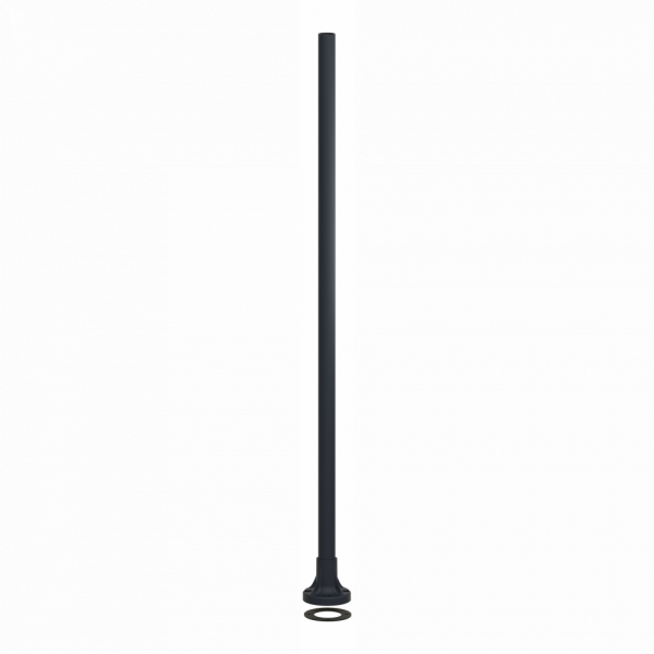 Harmony XVB - tube support+pied de fixation L=800mm - aluminium noir - pour balises et colonnes de signalisation Ø 70 mm - hauteur sous unité de base : 80 mm - avec plaque de fixation noire en plastique, tube support aluminium Ø 25 mm - visuel 4