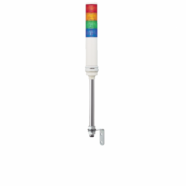 Harmony - colonnes lumineuses 40 mm - IP23 - 4 unités lumineuses - LED permanente ou clignotantes : rouge, orange, vert, bleu - montage sur tube support, 17 mm - longueur de câble : 900mm - hauteur : 629,5mm - AWG 22 - visuel 1