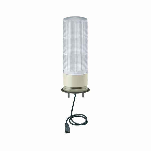 Harmony - colonne de signalisation - DEL multicolore USB - Ø60mm - buzzer - 3 unités lumineuses - ronfleur - diamètre de fixation : 60mm - IP54 - base avec buzzer intégré - pression acoustique : 82 dB (buzzer 2 sons) à 1 m - visuel 4